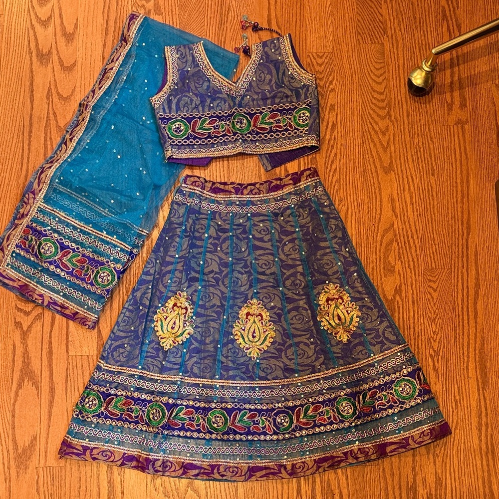 Blue and Purple Formal Lehenga Set